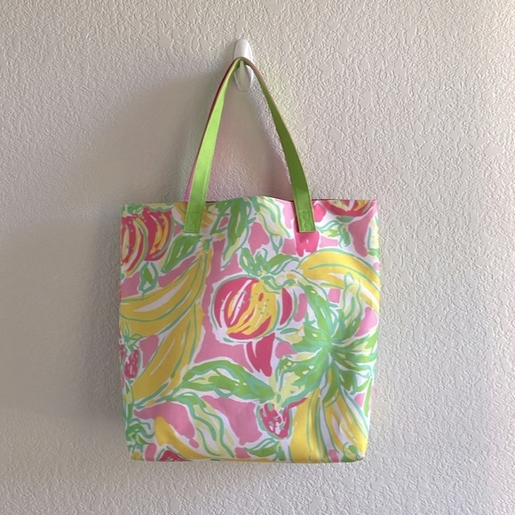 Lilly Pulitzer x Estée Lauder Canvas Tote Bag Banana Print - Picture 4 of 7